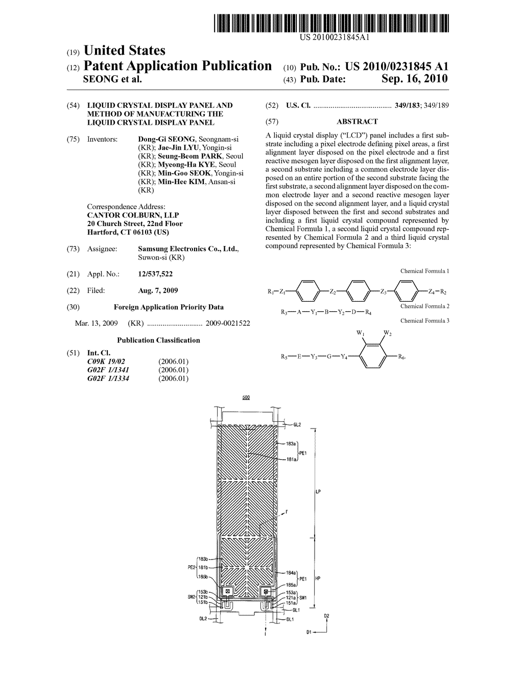 LIQUID CRYSTAL DISPLAY PANEL AND METHOD OF MANUFACTURING THE LIQUID CRYSTAL DISPLAY PANEL - diagram, schematic, and image 01