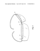 EYEWEAR WITH WIRE FRAME THREADED THROUGH LENSES diagram and image