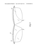 EYEWEAR WITH WIRE FRAME THREADED THROUGH LENSES diagram and image