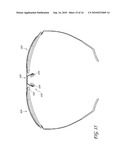 EYEWEAR WITH WIRE FRAME THREADED THROUGH LENSES diagram and image