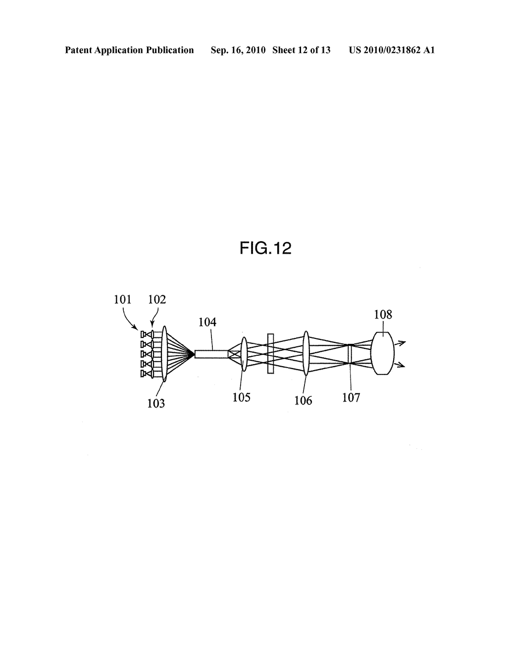 PROJECTION TYPE DISPLAY DEVICE AND LIGHT SOURCE DEVICE - diagram, schematic, and image 13