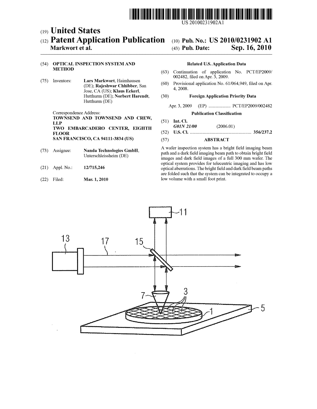 OPTICAL INSPECTION SYSTEM AND METHOD - diagram, schematic, and image 01