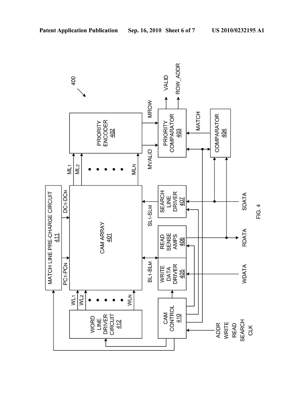Content Addressable Memory (CAM) Array Capable Of Implementing Read Or Write Operations During Search Operations - diagram, schematic, and image 07