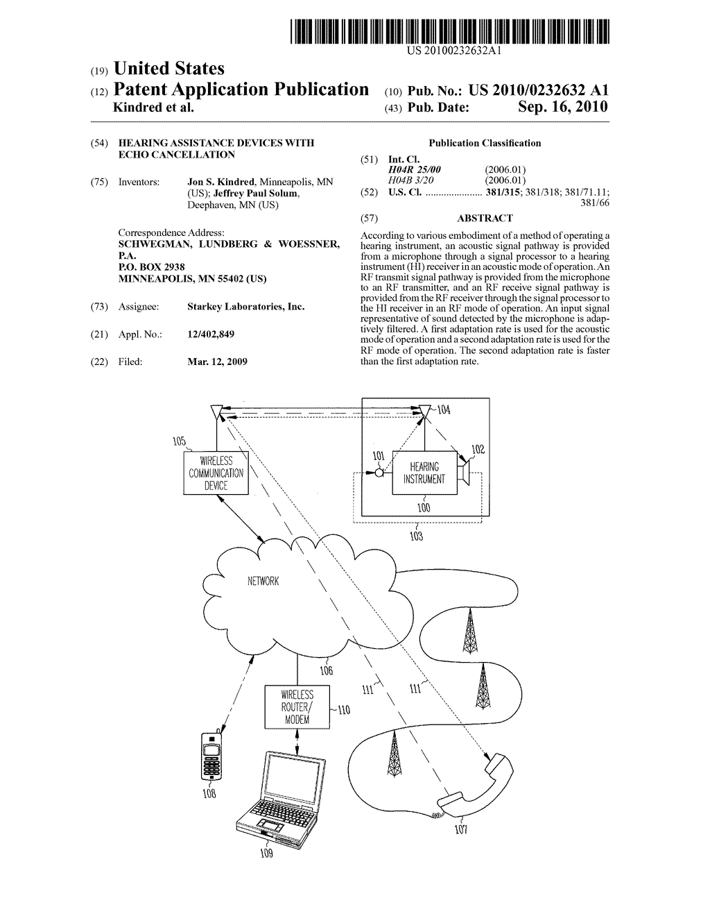 HEARING ASSISTANCE DEVICES WITH ECHO CANCELLATION - diagram, schematic, and image 01