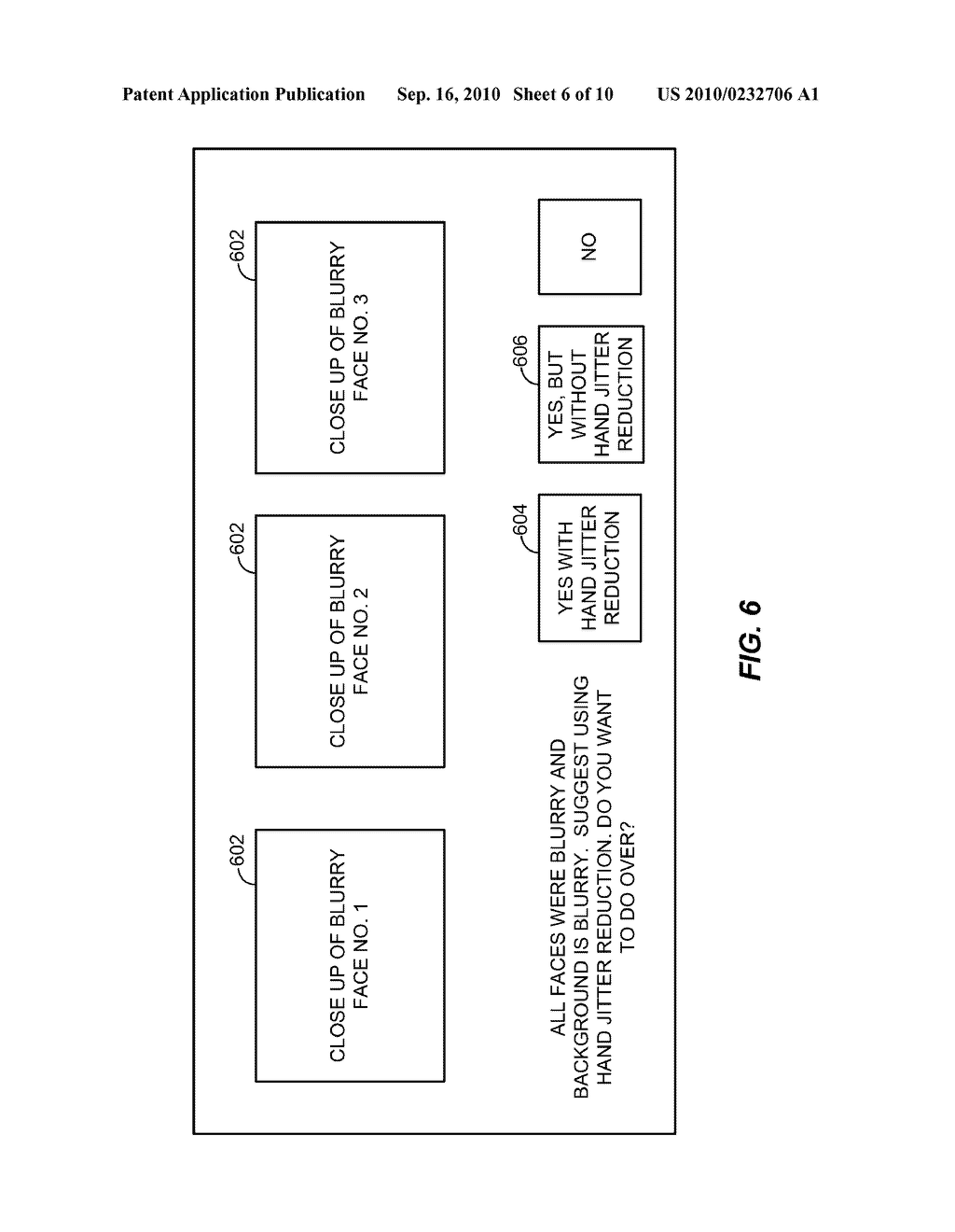 RESPONSE TO DETECTION OF BLUR IN AN IMAGE - diagram, schematic, and image 07