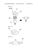 BUTTON FOR IMPLANT HEALING ABUTMENT AND IMPLANT HEALING ABUTMENT HAVING PRESSING PART diagram and image