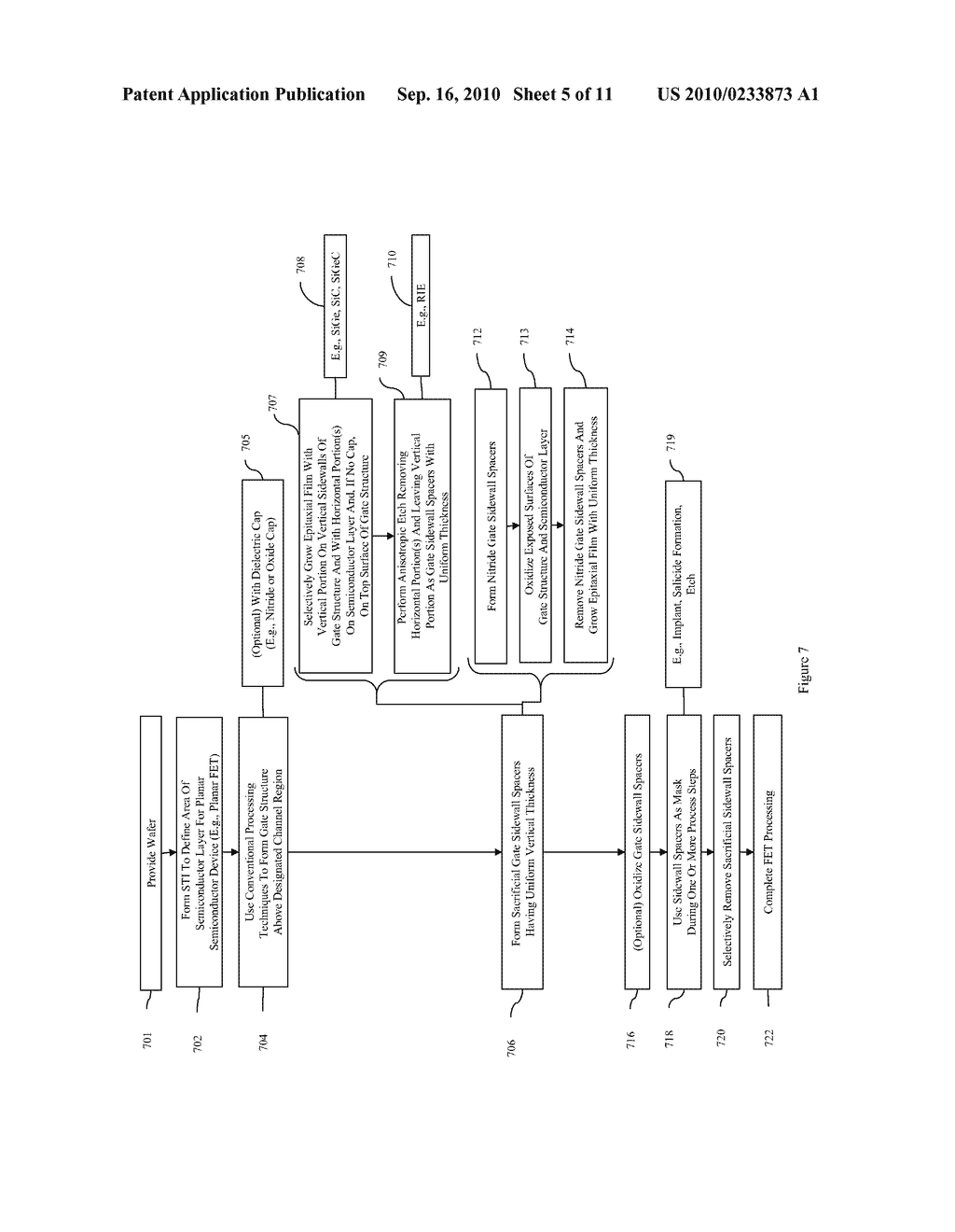 METHOD OF FORMING A SEMICONDUCTOR DEVICE USING A SACRIFICIAL UNIFORM VERTICAL THICKNESS SPACER STRUCTURE - diagram, schematic, and image 06