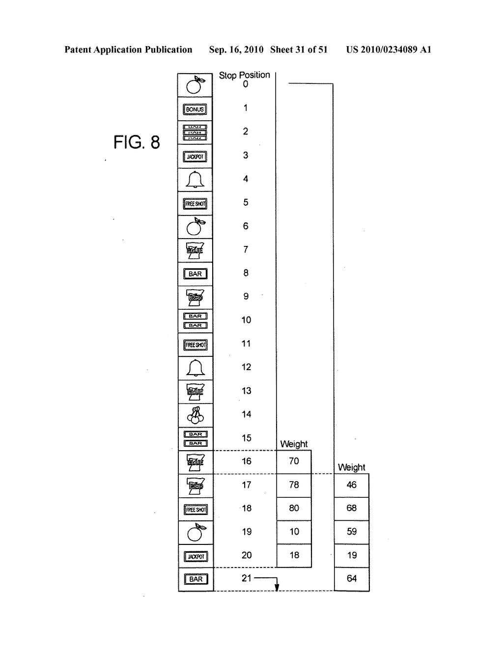 GAMING DEVICE AND METHOD PROVIDING SLOT GAME HAVING VIRTUAL MAP DRIVEN REEL STOP POSITION DETERMINATIONS - diagram, schematic, and image 32