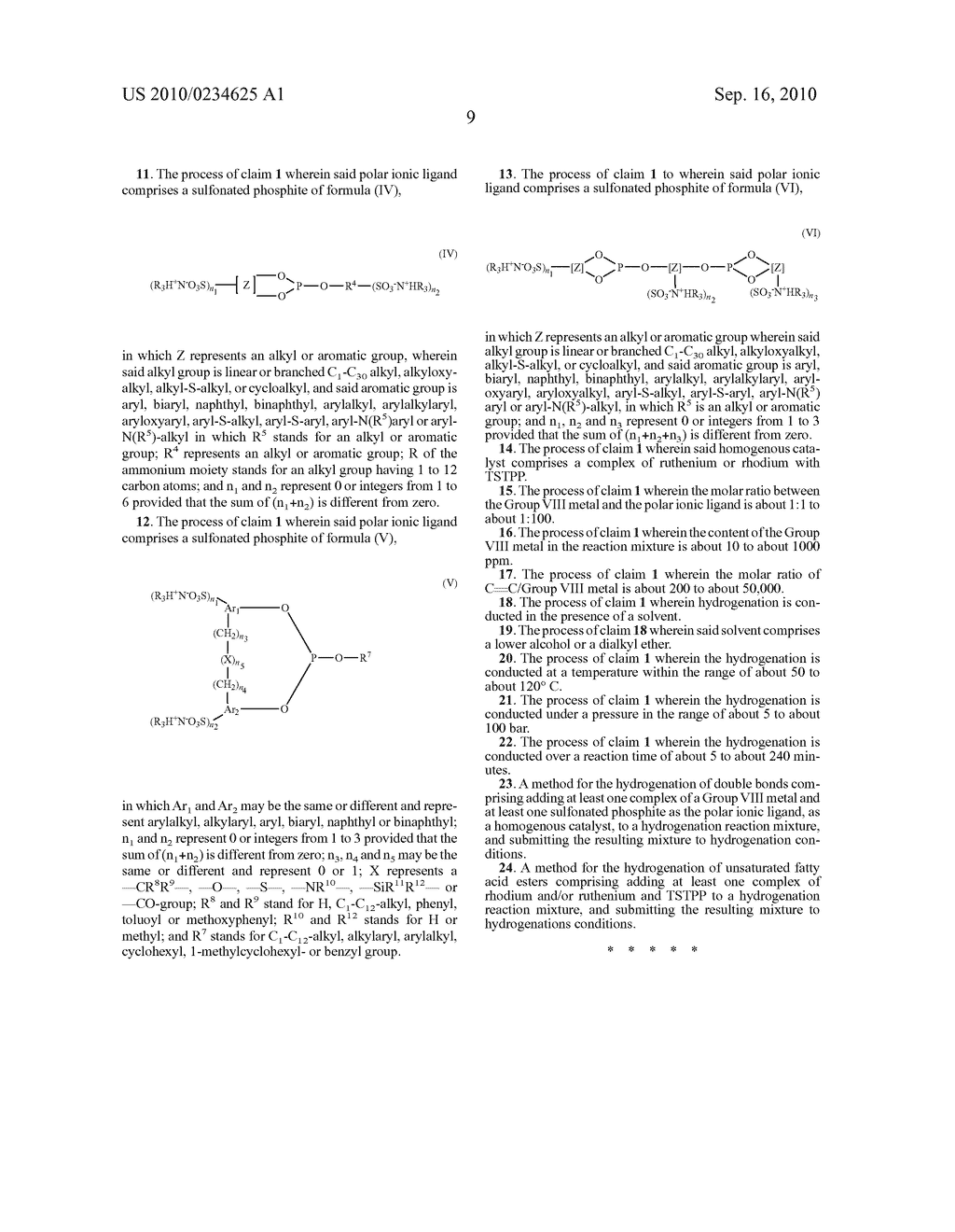 Process for the Manufacture of Saturated Fatty Acid Esters - diagram, schematic, and image 10