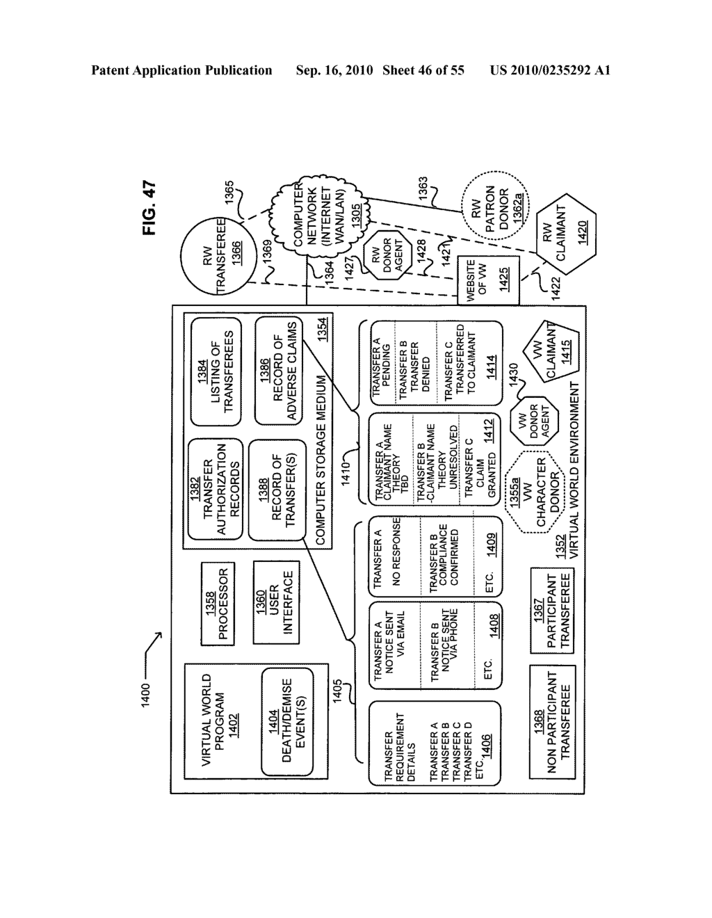 Virtual world property disposition after real-world occurrence - diagram, schematic, and image 47