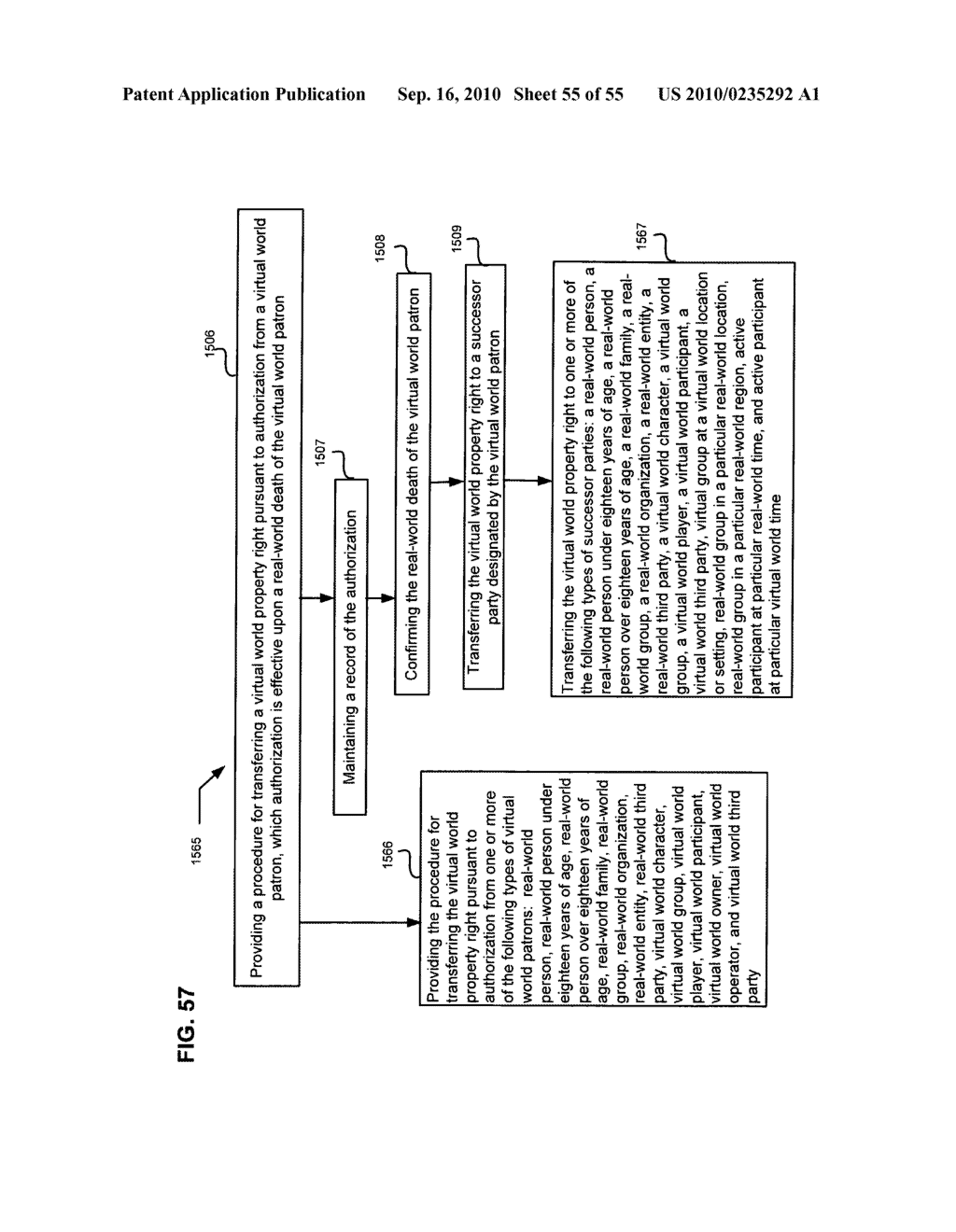 Virtual world property disposition after real-world occurrence - diagram, schematic, and image 56