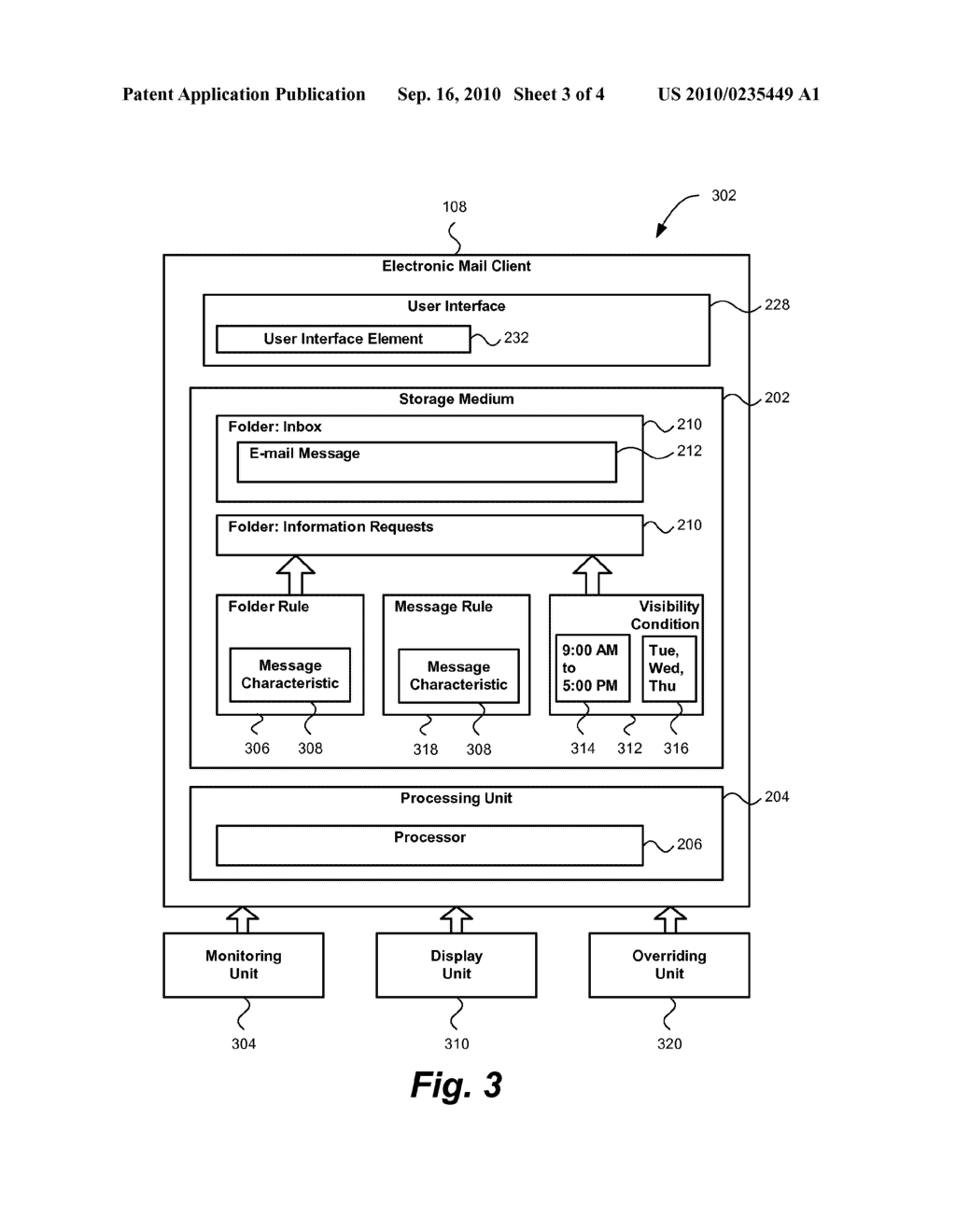 DISPLAYING OR HIDING FOLDERS IN AN E-MAIL CLIENT BASED ON USER DEFINED TIMINGS - diagram, schematic, and image 04