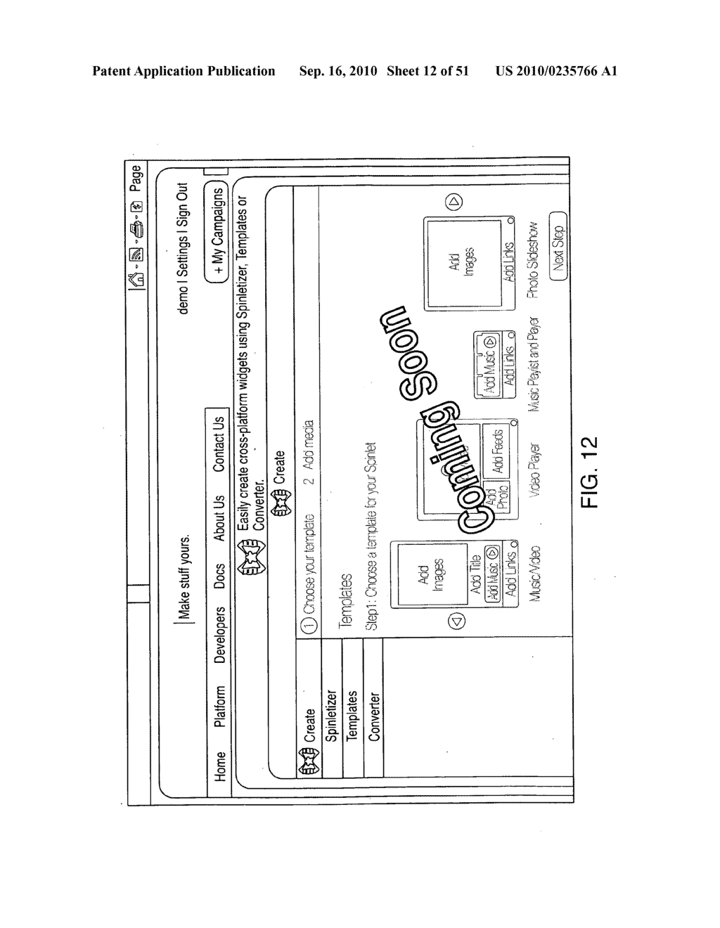 Device and method for creating, distributing, managing and monetizing widgets - diagram, schematic, and image 13