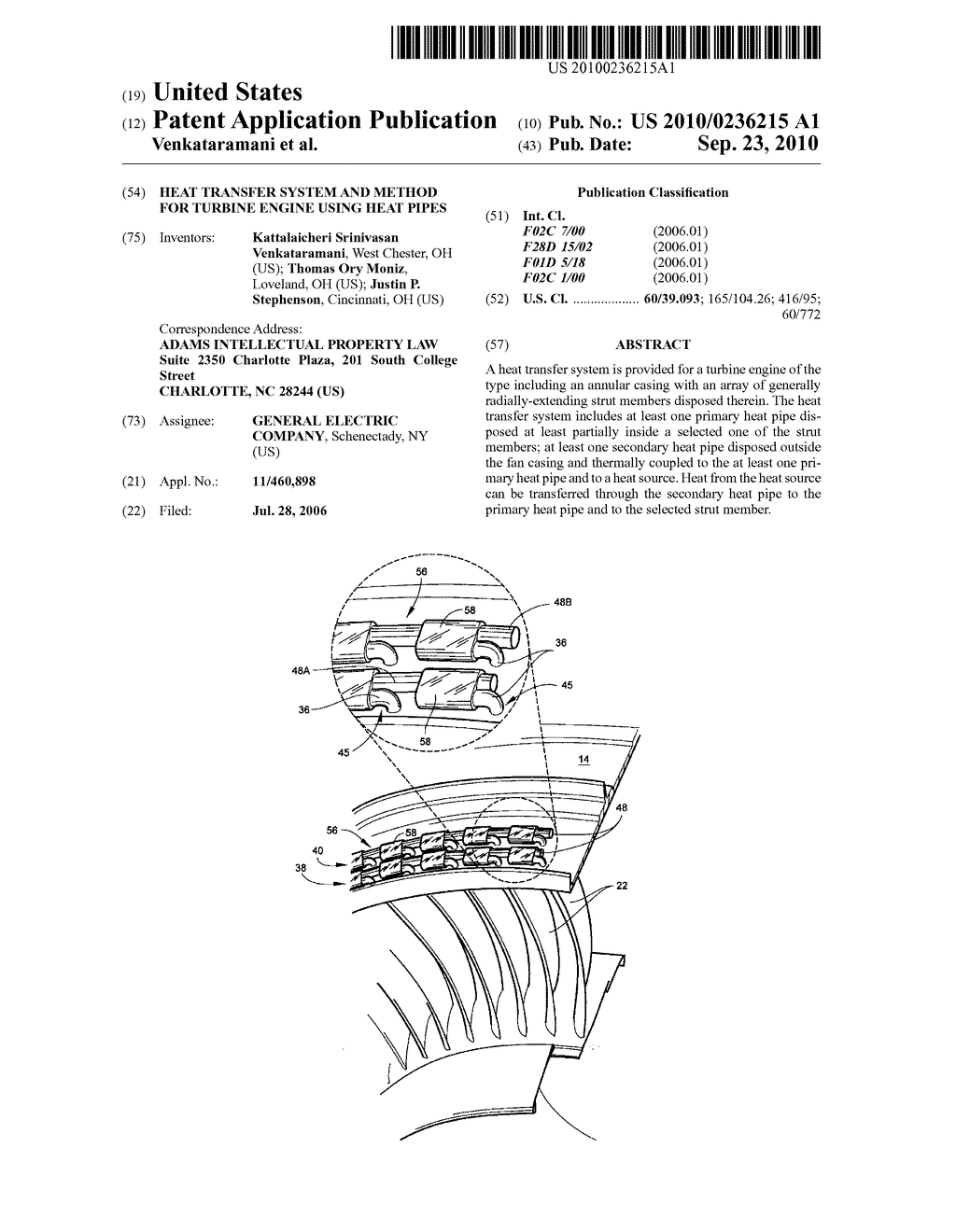 HEAT TRANSFER SYSTEM AND METHOD FOR TURBINE ENGINE USING HEAT PIPES - diagram, schematic, and image 01