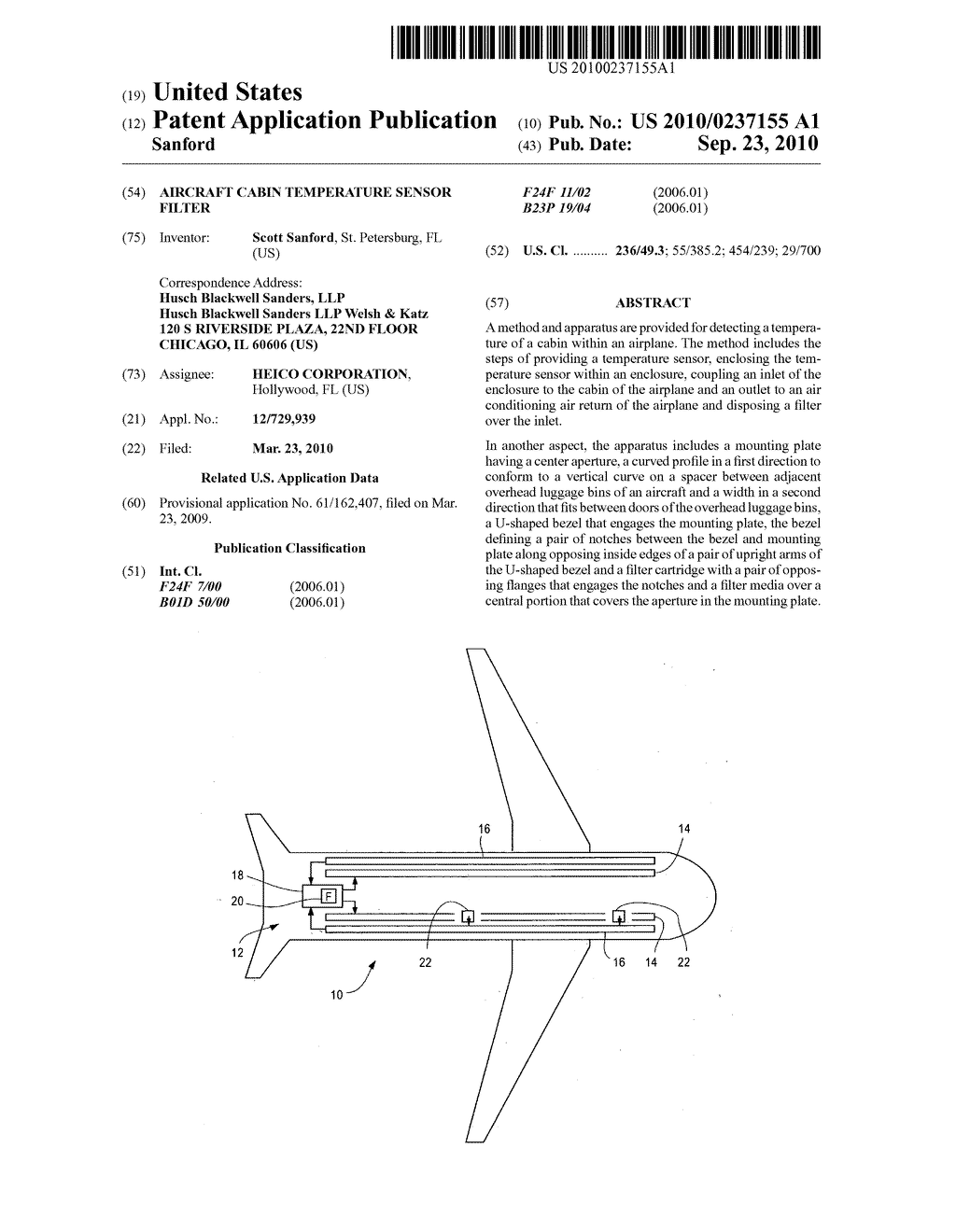 AIRCRAFT CABIN TEMPERATURE SENSOR FILTER - diagram, schematic, and image 01