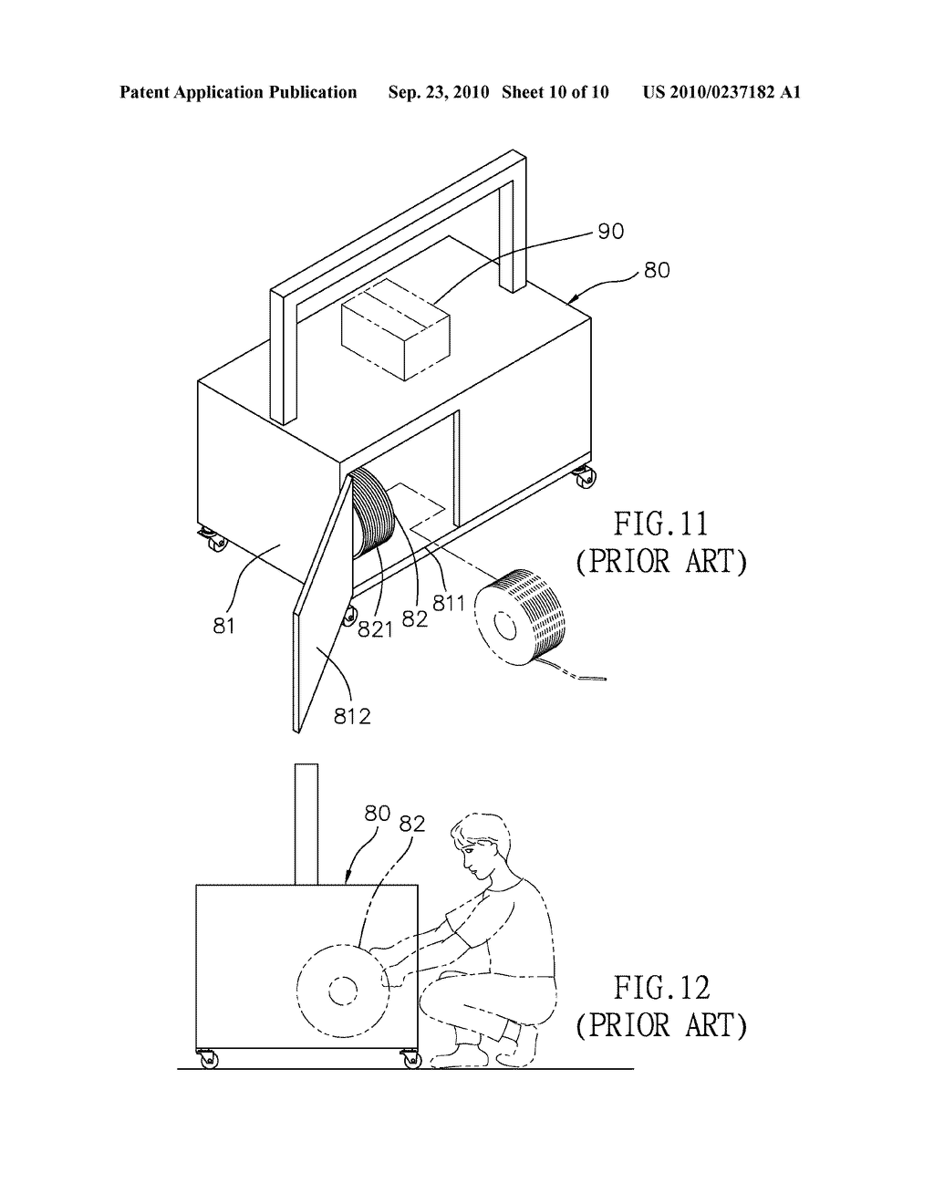 DEVICE HAVING A LIFTABLE STRAP SUPPLY REEL - diagram, schematic, and image 11