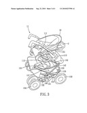 FOLDABLE FULL-FEATURED STROLLER CAPABLE OF MINIMIZING THE FOLDED SIZE OF THE STROLLER diagram and image