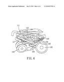 FOLDABLE FULL-FEATURED STROLLER CAPABLE OF MINIMIZING THE FOLDED SIZE OF THE STROLLER diagram and image