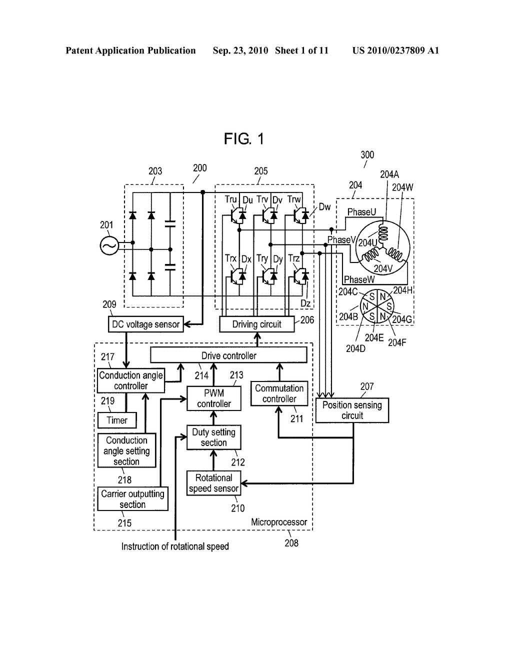 INVERTER CONTROLLER, AND MOTOR DRIVING DEVICE, ELECTRIC COMPRESSOR AND ELECTRIC HOME APPLIANCE USING THE INVERTER CONTROLLER - diagram, schematic, and image 02