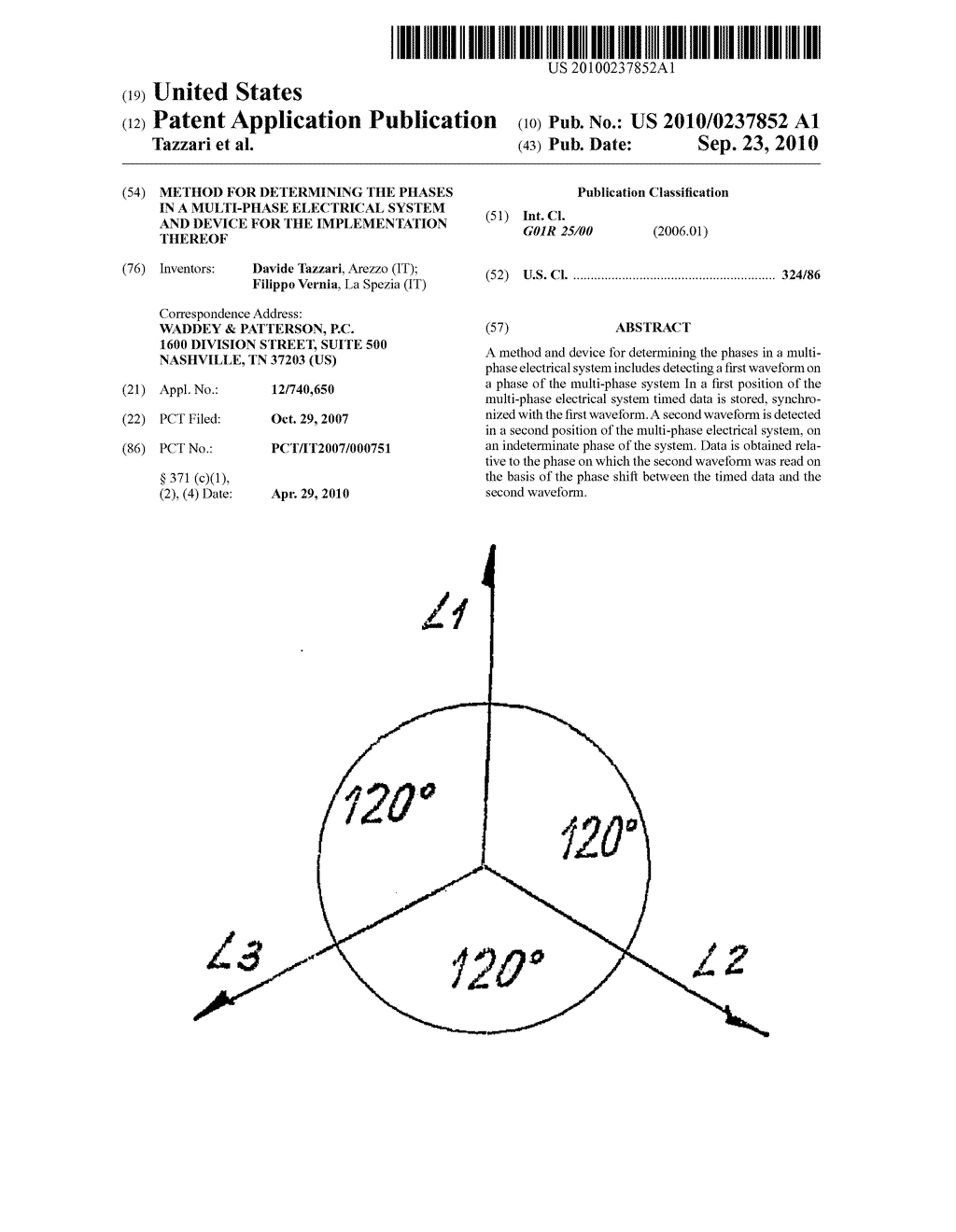 Method for Determining the Phases in a Multi-Phase Electrical System and Device for The Implementation Thereof - diagram, schematic, and image 01