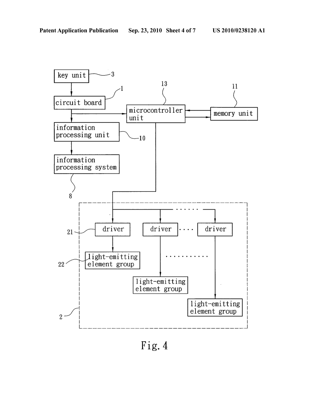 CONTROL METHOD FOR GENERATING VARYING COLORED LIGHTS IN KEYBOARD AND SELF-LUMINOUS KEYBOARD FOR REALIZING THE SAME METHOD - diagram, schematic, and image 05