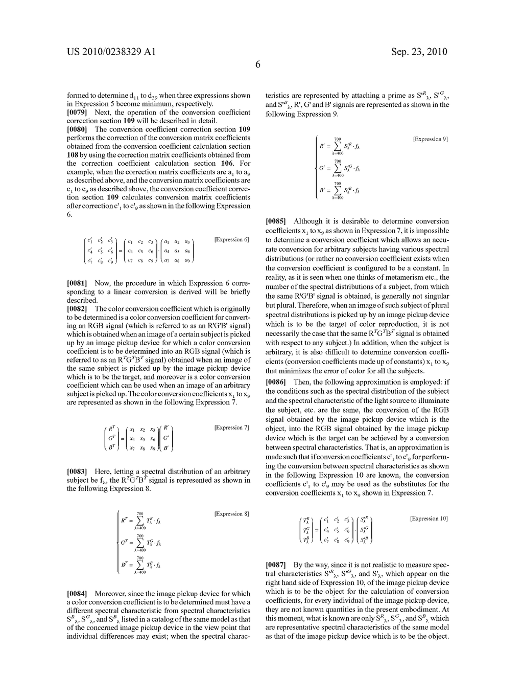 COLOR CONVERSION COEFFICIENT CALCULATION APPARATUS, COMPUTER READABLE RECORDING MEDIUM FOR RECORDING COLOR CONVERSION COEFFICIENT CALCULATION PROGRAM, AND COLOR CONVERSION COEFFICIENT CALCULATION METHOD - diagram, schematic, and image 12