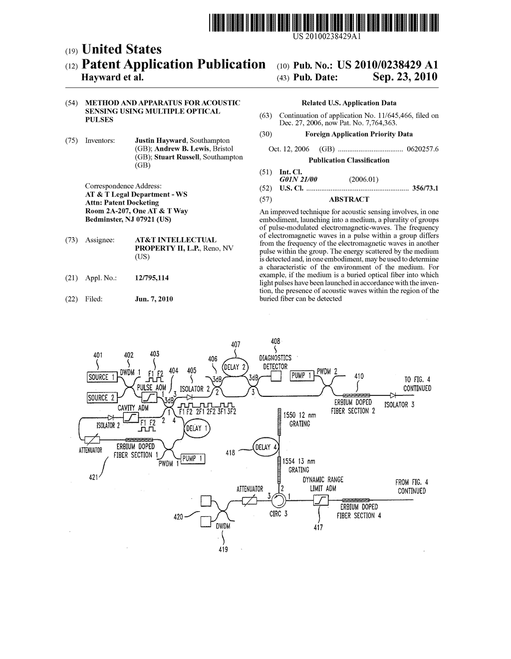 Method and Apparatus for Acoustic Sensing Using Multiple Optical Pulses - diagram, schematic, and image 01