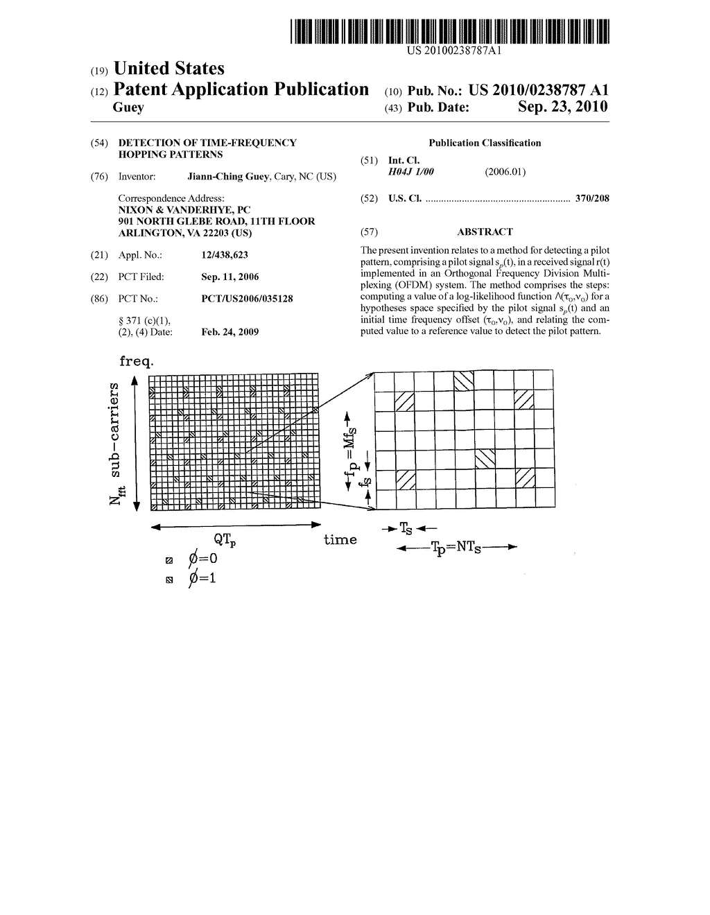 DETECTION OF TIME-FREQUENCY HOPPING PATTERNS - diagram, schematic, and image 01