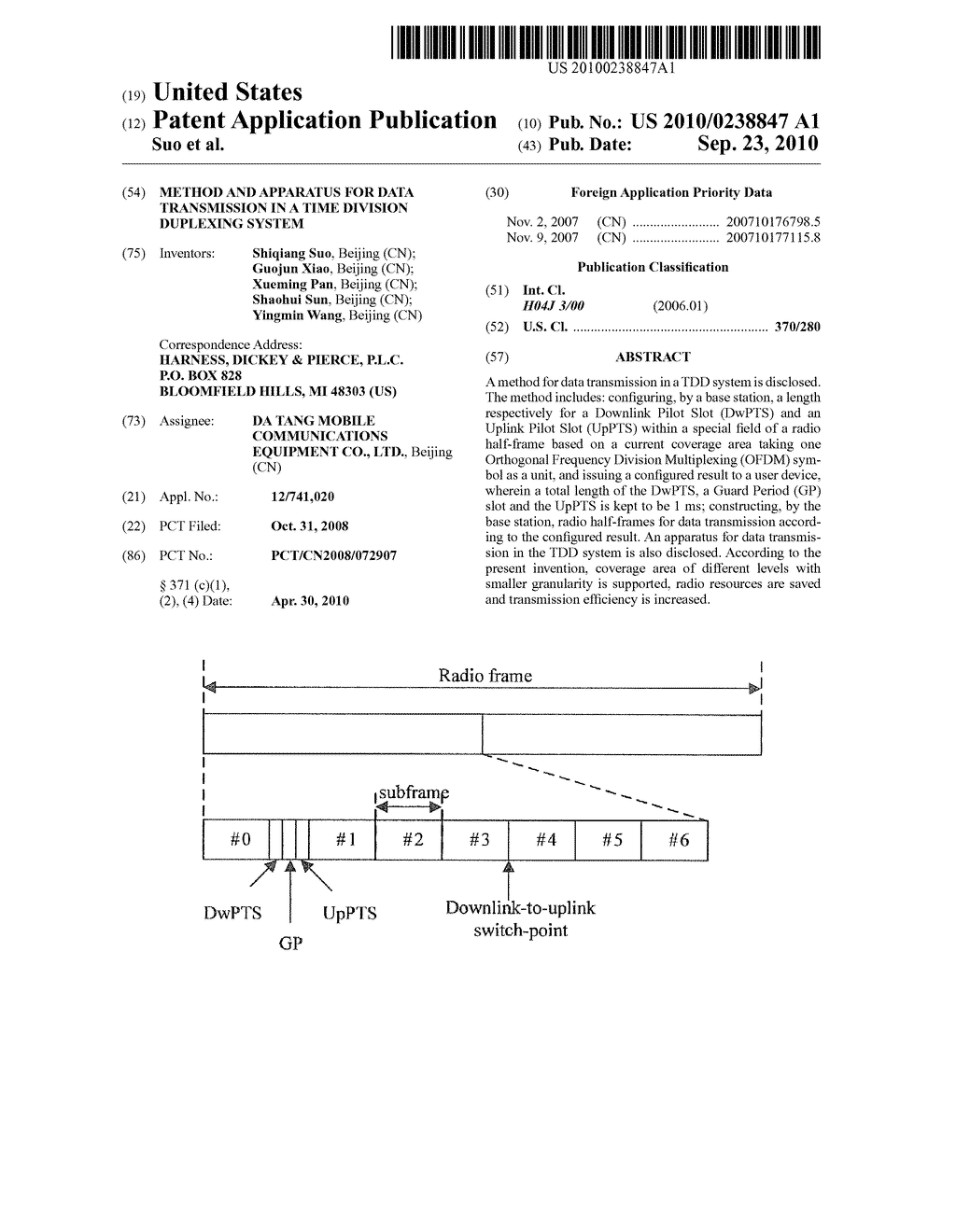 METHOD AND APPARATUS FOR DATA TRANSMISSION IN A TIME DIVISION DUPLEXING SYSTEM - diagram, schematic, and image 01