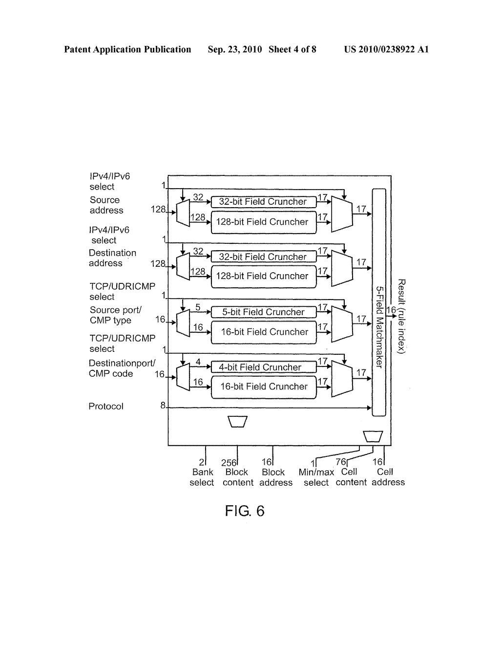 METHOD, DEVICE AND SYSTEM FOR MULTI FIELD CLASSIFICATION IN A DATA COMMUNICATIONS NETWORK - diagram, schematic, and image 05