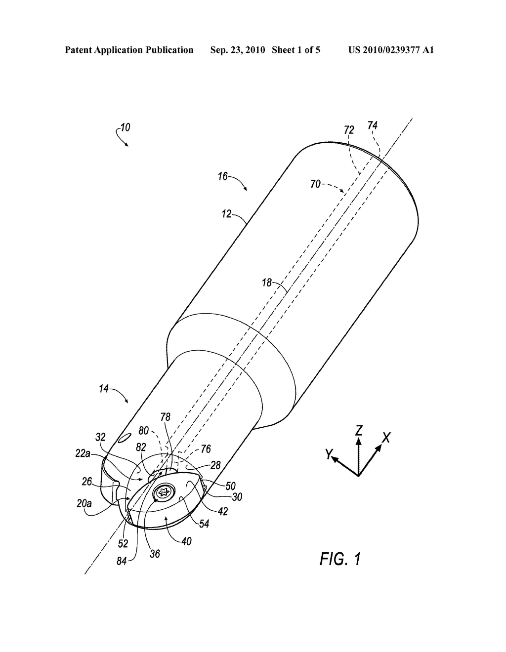 CUTTING TOOL HAVING COOLANT DELIVERY SYSTEM FOR PROVIDING CUTTING FLUID IN A FAN-LIKE PATTERN - diagram, schematic, and image 02