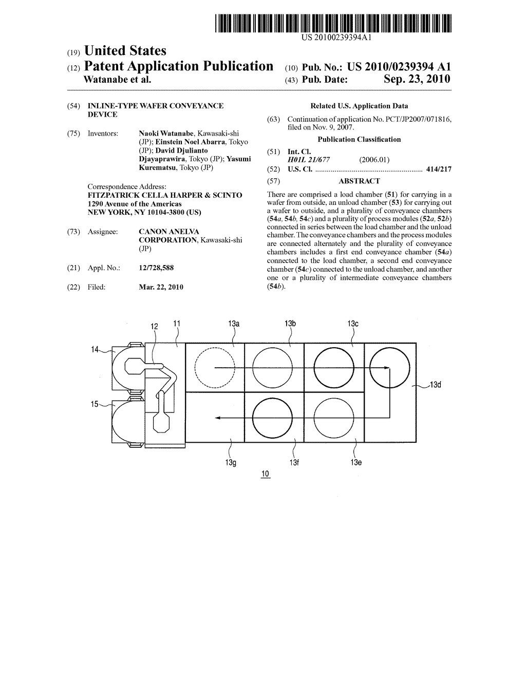 INLINE-TYPE WAFER CONVEYANCE DEVICE - diagram, schematic, and image 01