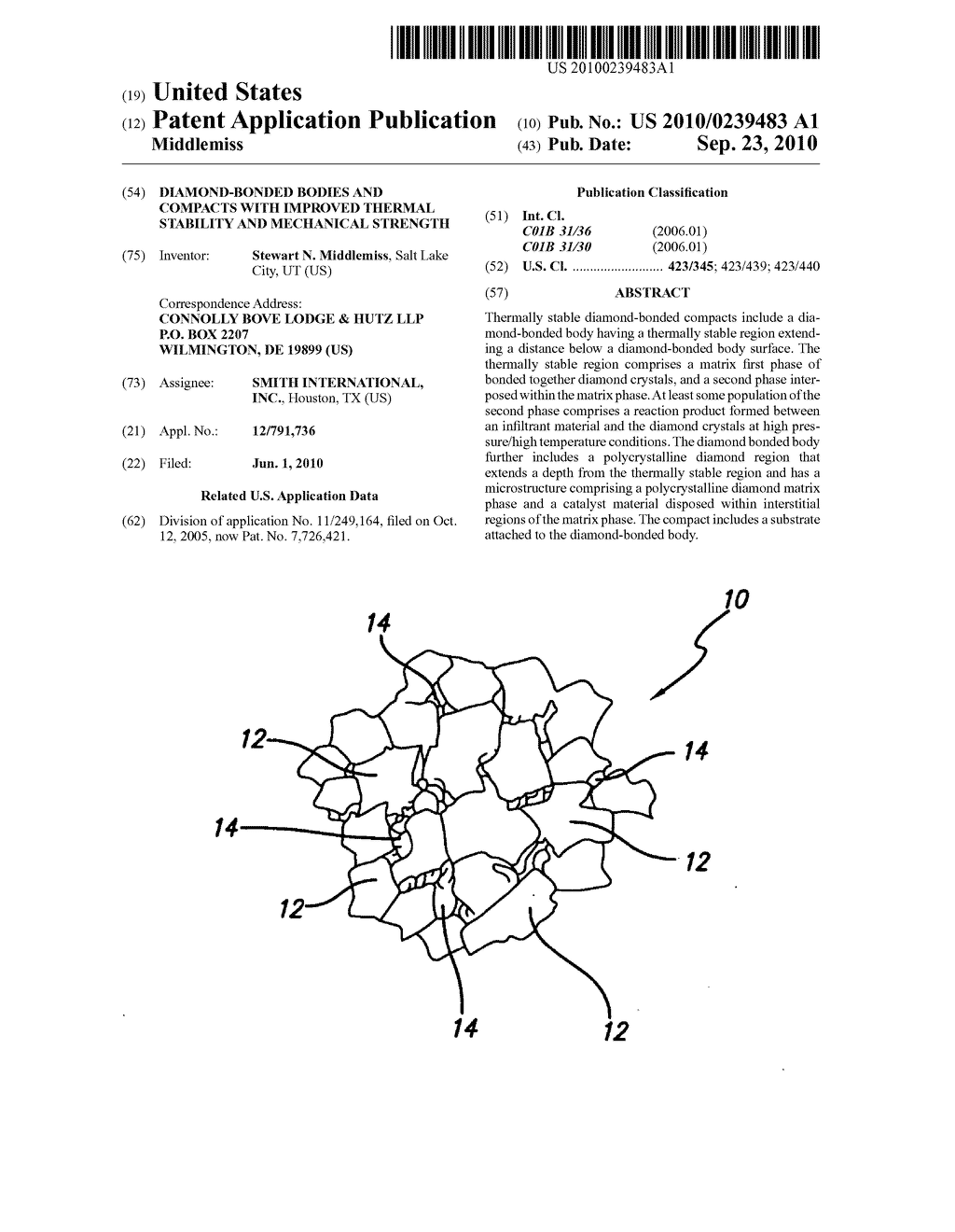 Diamond-Bonded Bodies and Compacts with Improved Thermal Stability and Mechanical Strength - diagram, schematic, and image 01