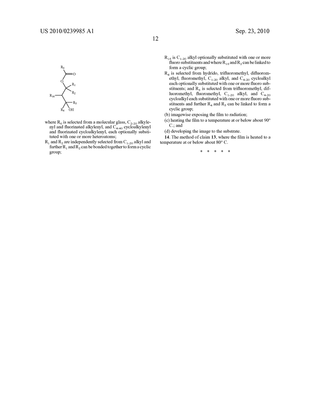 Method for Using Compositions Containing Fluorocarbinols in Lithographic Processes - diagram, schematic, and image 27