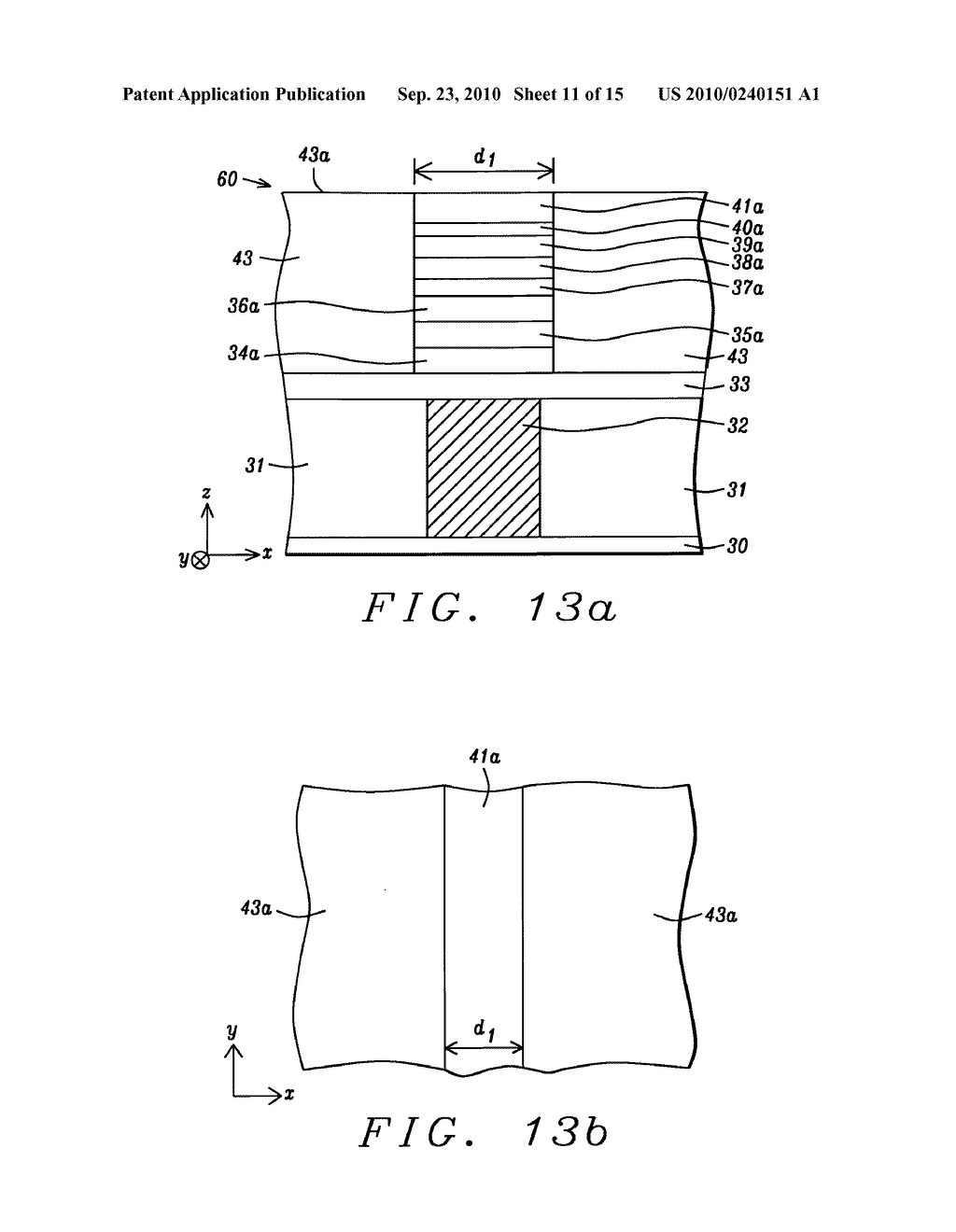 Method of double patterning and etching magnetic tunnel junction structures for spin-transfer torque MRAM devices - diagram, schematic, and image 12