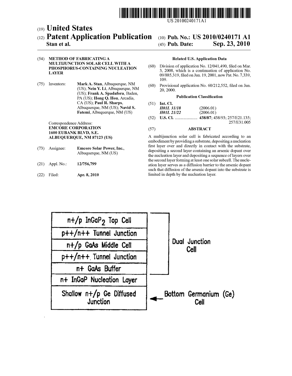 Method of Fabricating a Multijunction Solar Cell with a Phosphorus-Containing Nucleation Layer - diagram, schematic, and image 01