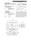 SYSTEM AND METHOD FOR SENDING A CURRENT POSITION OF A COMMUNICATION DEVICE diagram and image