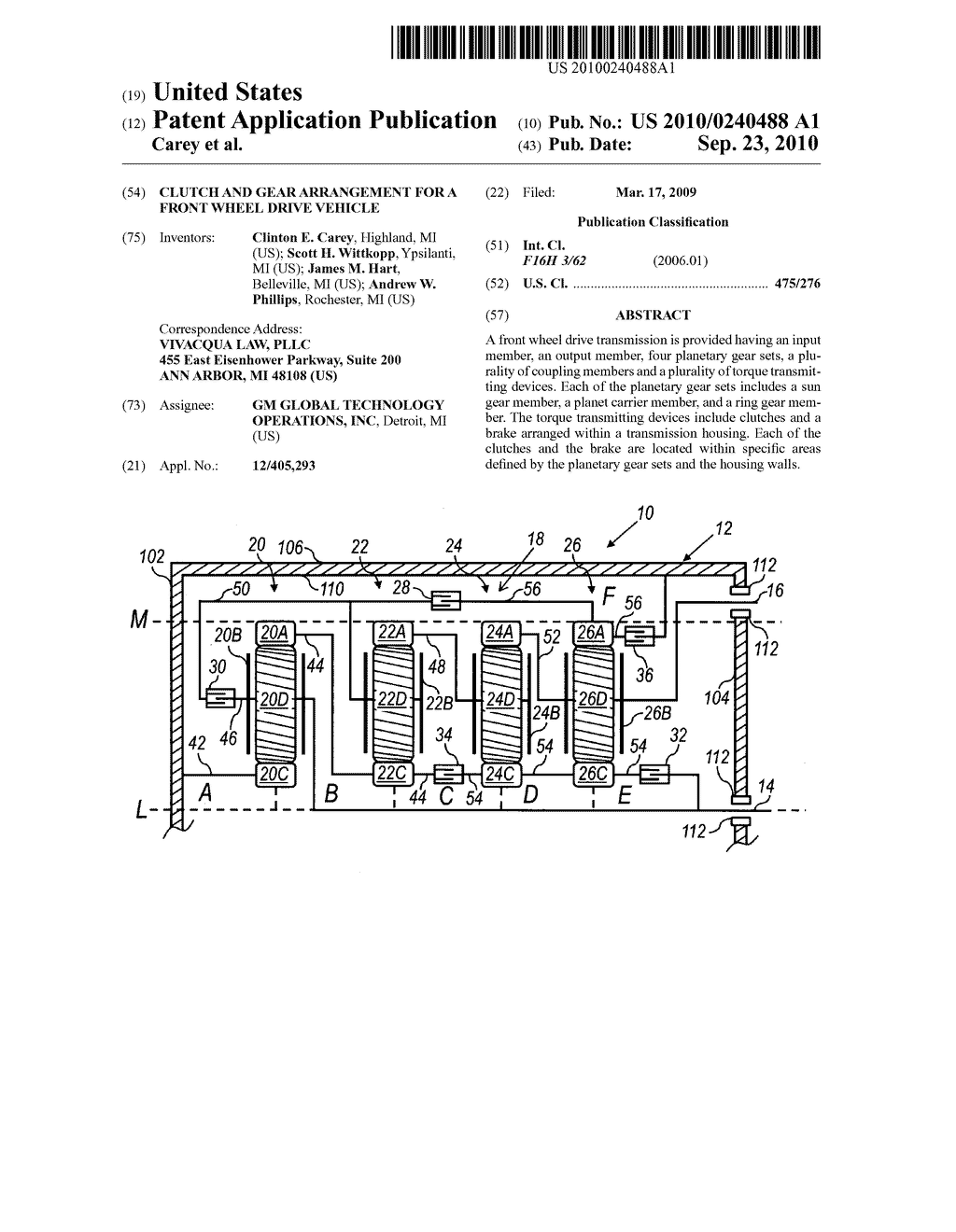 CLUTCH AND GEAR ARRANGEMENT FOR A FRONT WHEEL DRIVE VEHICLE - diagram, schematic, and image 01