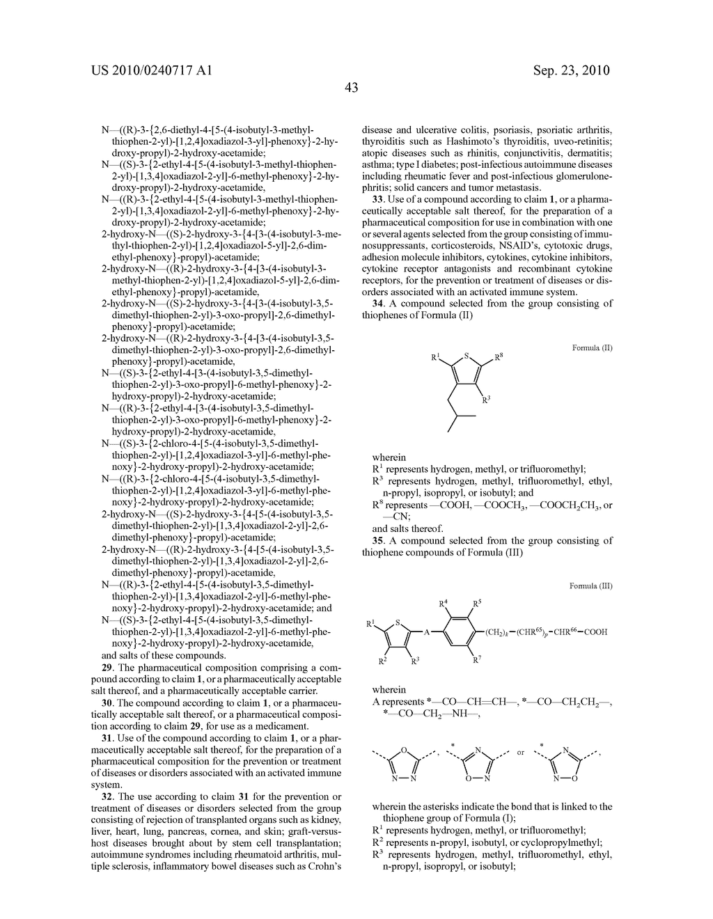 NOVEL THIOPHENE DERIVATIVES AS S1P1/EDG1 RECEPTOR AGONISTS - diagram, schematic, and image 44