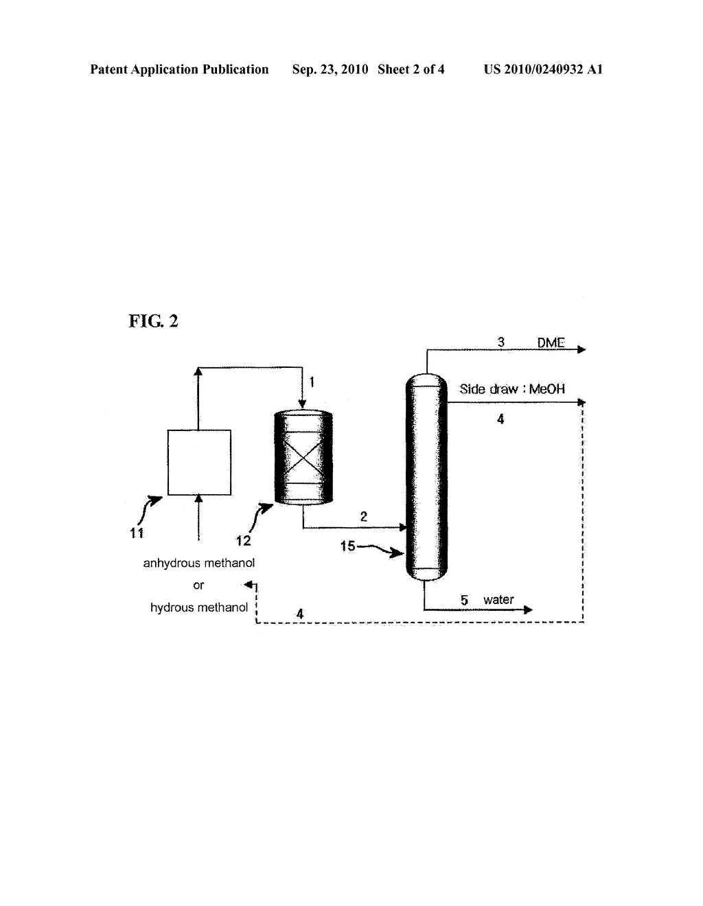 Process for preparing dimethyl ether - diagram, schematic, and image 03