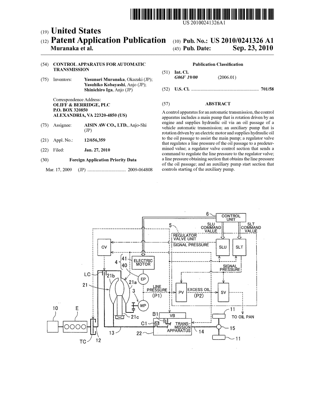 Control apparatus for automatic transmission - diagram, schematic, and image 01