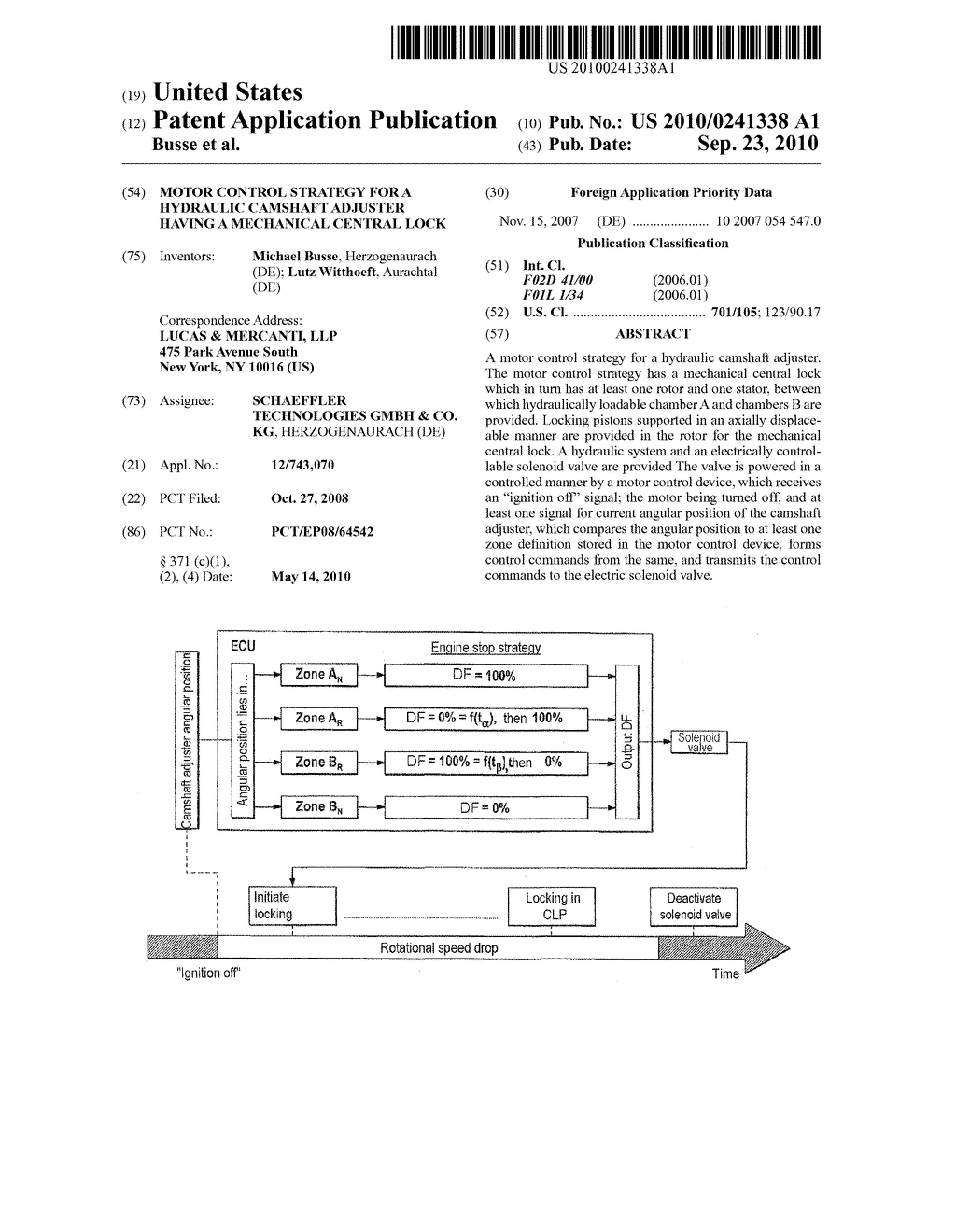 MOTOR CONTROL STRATEGY FOR A HYDRAULIC CAMSHAFT ADJUSTER HAVING A MECHANICAL CENTRAL LOCK - diagram, schematic, and image 01