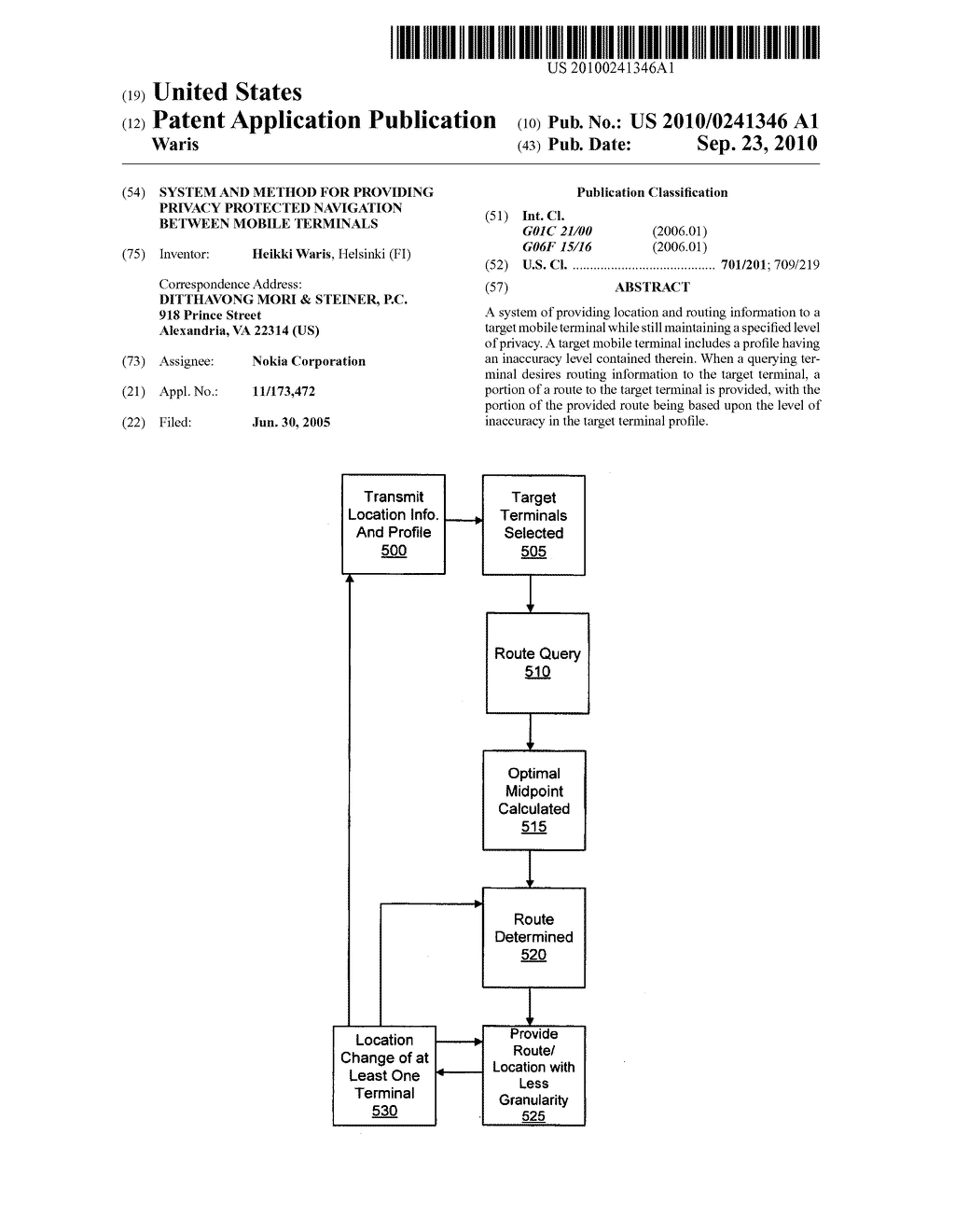 System and method for providing privacy protected navigation between mobile terminals - diagram, schematic, and image 01