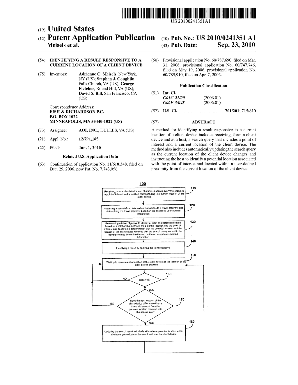 IDENTIFYING A RESULT RESPONSIVE TO A CURRENT LOCATION OF A CLIENT DEVICE - diagram, schematic, and image 01