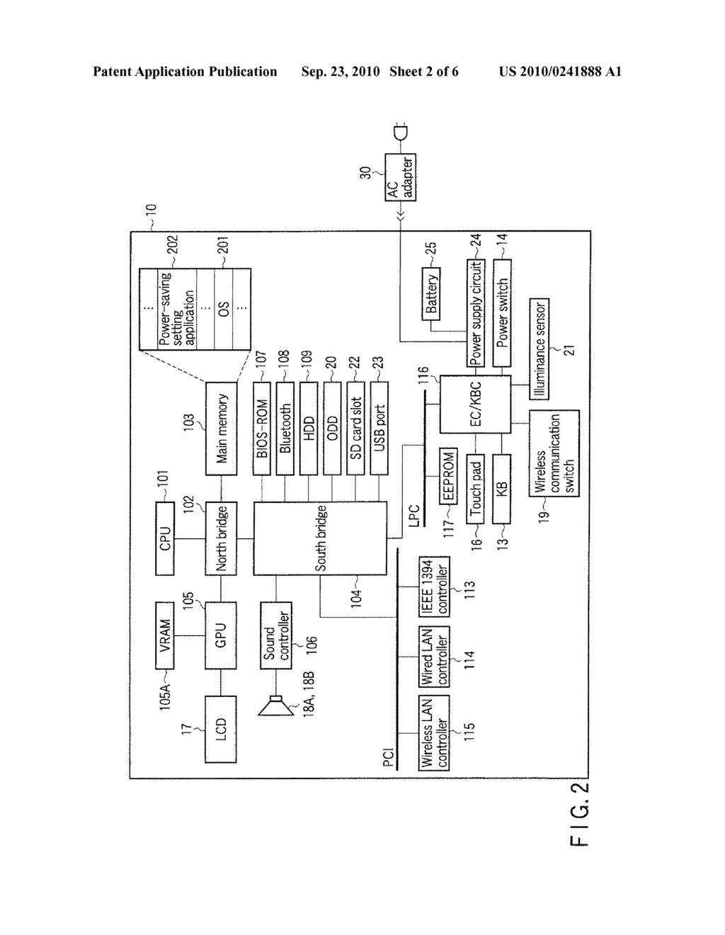 INFORMATION PROCESSING APPARATUS AND POWER-SAVING SETTING METHOD - diagram, schematic, and image 03