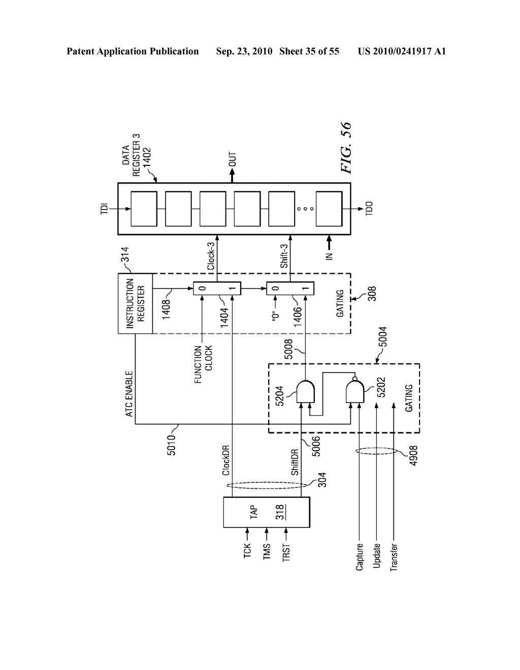 GATING TAP REGISTER CONTROL BUS AND AUXILIARY/WRAPPER TEST BUS - diagram, schematic, and image 36