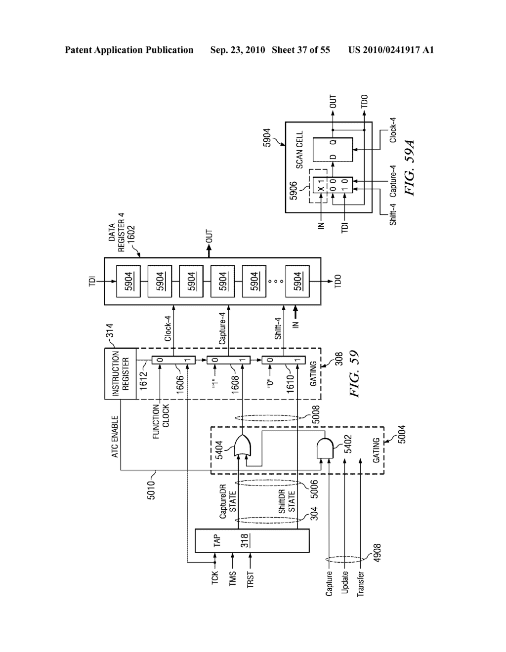 GATING TAP REGISTER CONTROL BUS AND AUXILIARY/WRAPPER TEST BUS - diagram, schematic, and image 38