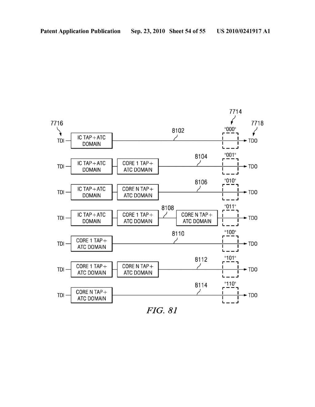 GATING TAP REGISTER CONTROL BUS AND AUXILIARY/WRAPPER TEST BUS - diagram, schematic, and image 55