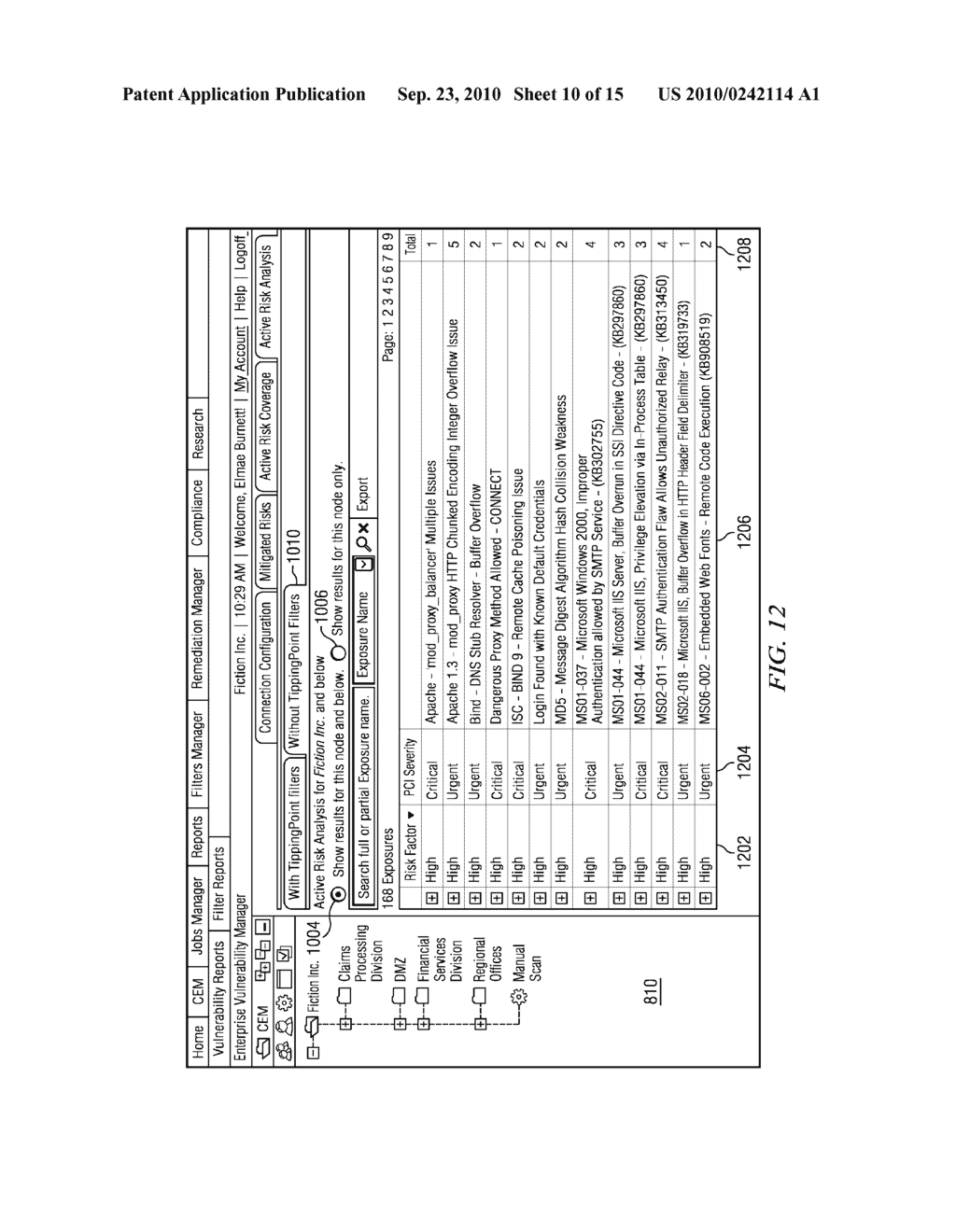 SYSTEM AND METHOD FOR SELECTING AND APPLYING FILTERS FOR INTRUSION PROTECTION SYSTEM WITHIN A VULNERABILITY MANAGEMENT SYSTEM - diagram, schematic, and image 11