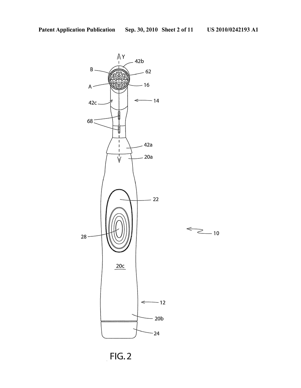 HEAD FOR A POWERED DENTURE BRUSH AND A DENTURE BRUSH INCORPORATING THE SAME - diagram, schematic, and image 03